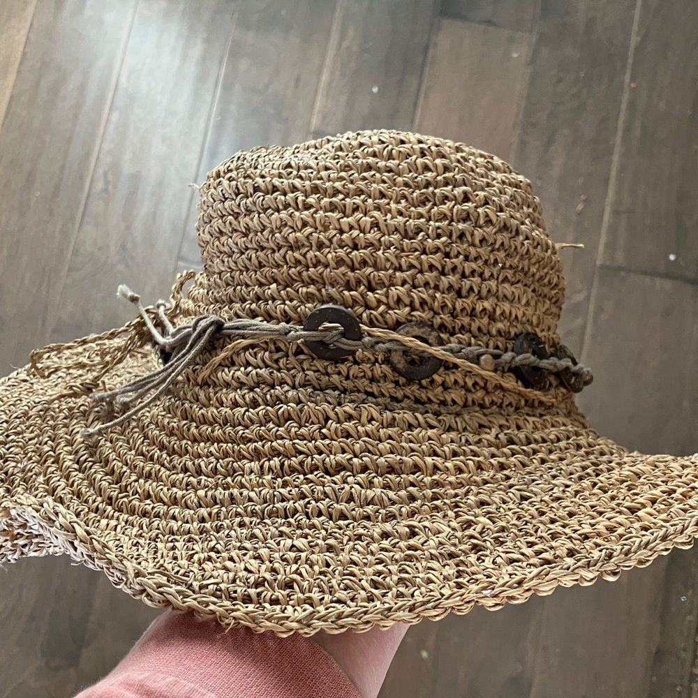 Scala Women's Brown Straw Hat with Decorative Band